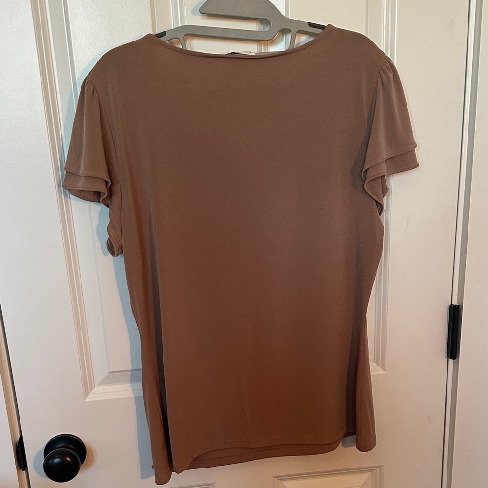 NWT Calvin Klein Women's Brown Blouse - Picture 4 of 4